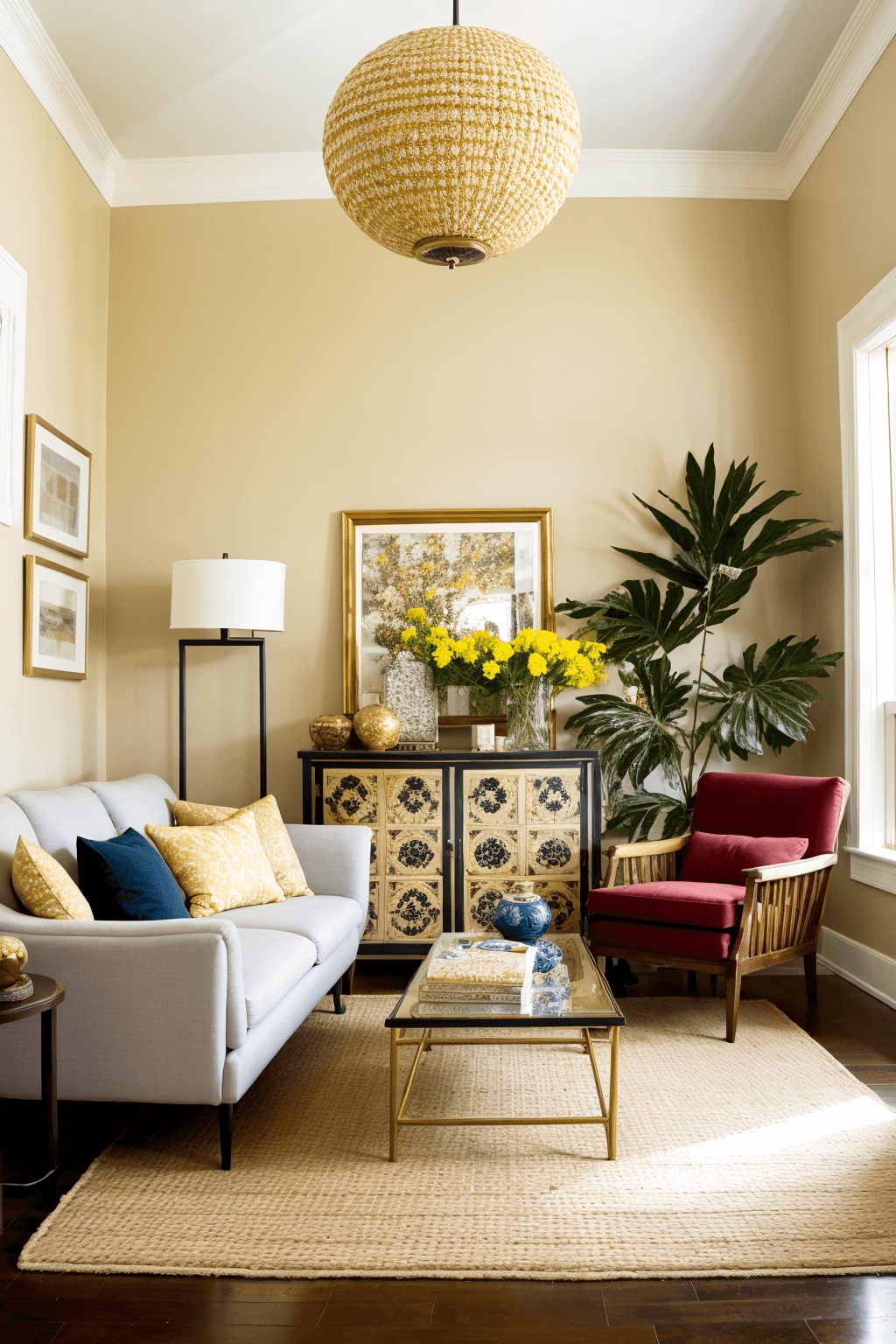 Make this living space look brighter and more modern